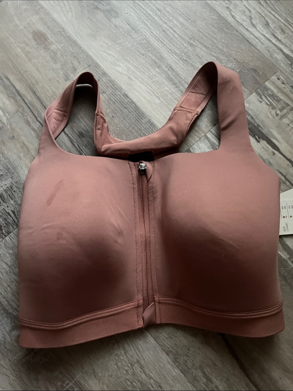 all in motion Front-Zip Sports Bra in Dusty Rose